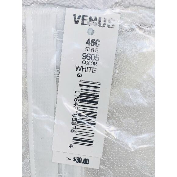VENUS Front Close No Wire Back Support Bra #9605 White Soft Cup Lace 46C NEW - Picture 6 of 10